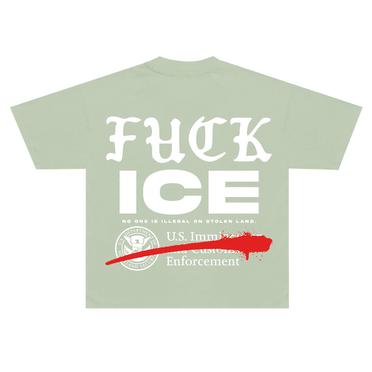 **NEW FUCK ICE T-shirt (Here Before Columbus)