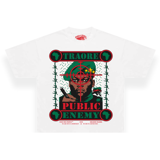 **NEW TRAORÉ PUBLIC ENEMY (Vintage White)